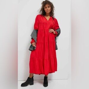 Anthropologie Maeve Wendy Red
Tiered Maxi Dress